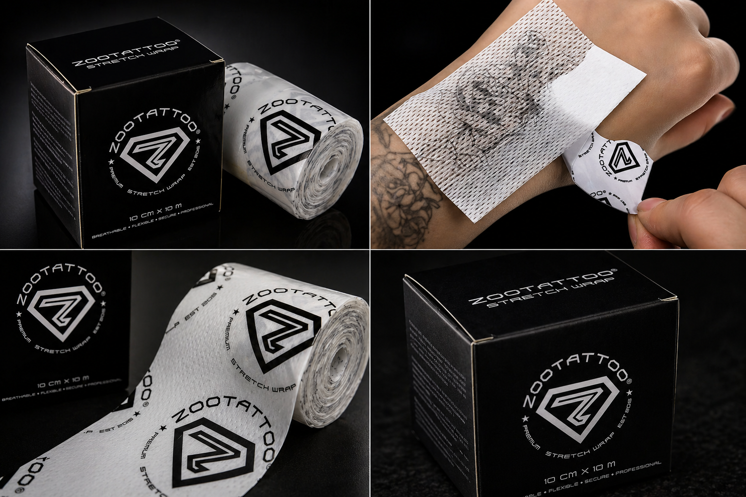 ZOOTATTOO Premium Stretch Wrap -10cm x 10m (Artist Box 2 Rolls)