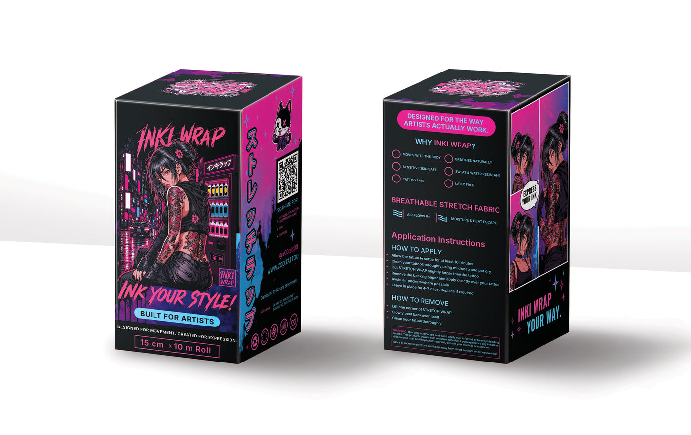 INKI WRAP™ by ZOOTATTOO® -15cm x 10m (Studio Box 5 Rolls)